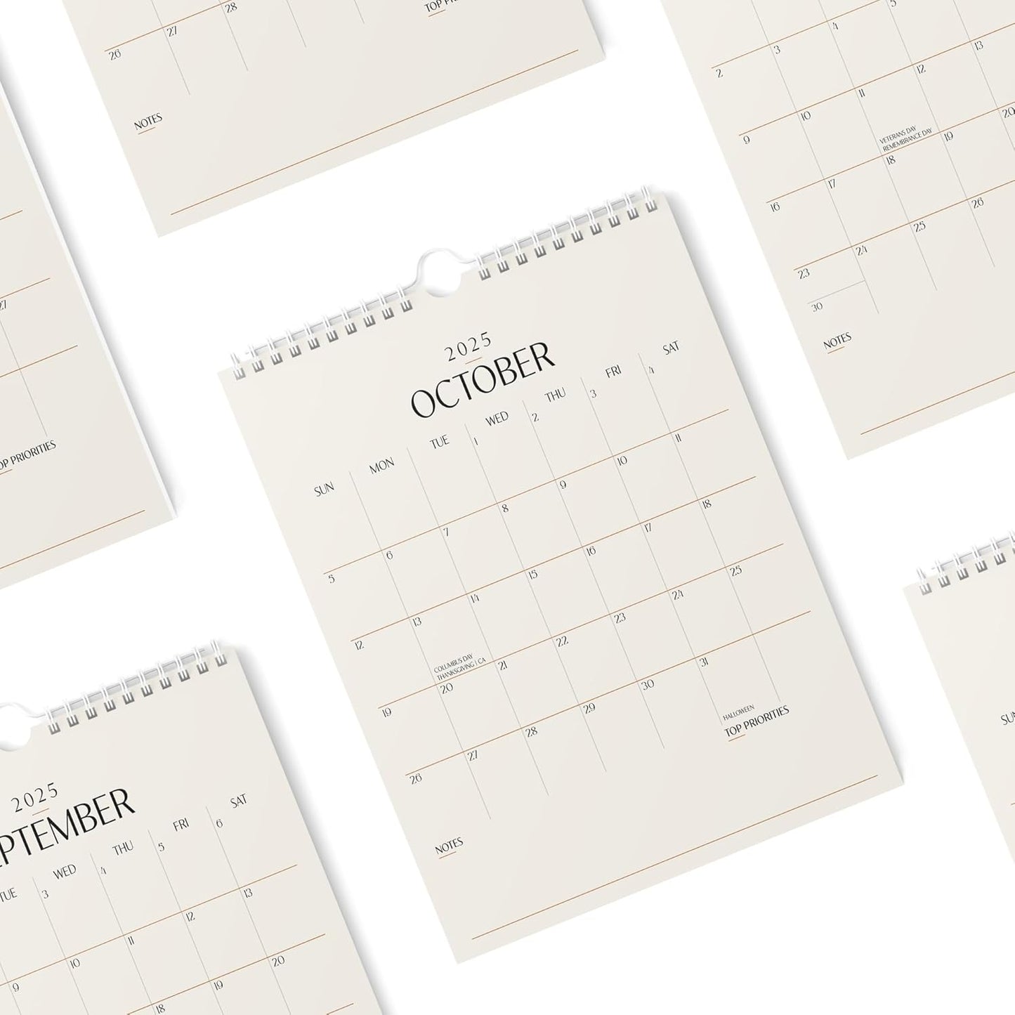 Karto Wall Calendar 2025-2026 - Vertical 8.5x11 inch July 2025 to December 2026 - Boost Your Productivity and Easy Planning with the Aesthetic Monthly Calendar - Beige