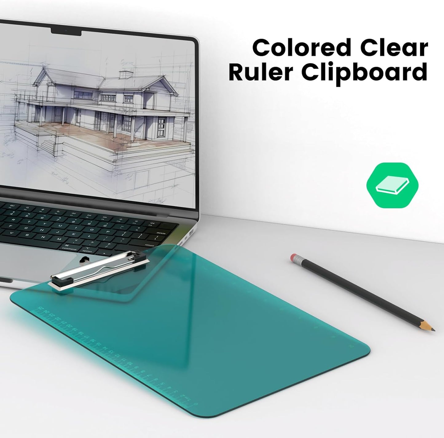 Bulk Clipboards Set of 6, 8.5x11 Plastic Colored Clear Clip Board with Ruler, Suitable for Classroom, Students, Kid, Size 9" x 12.5" with Low Profile Clip, Office & School Supply