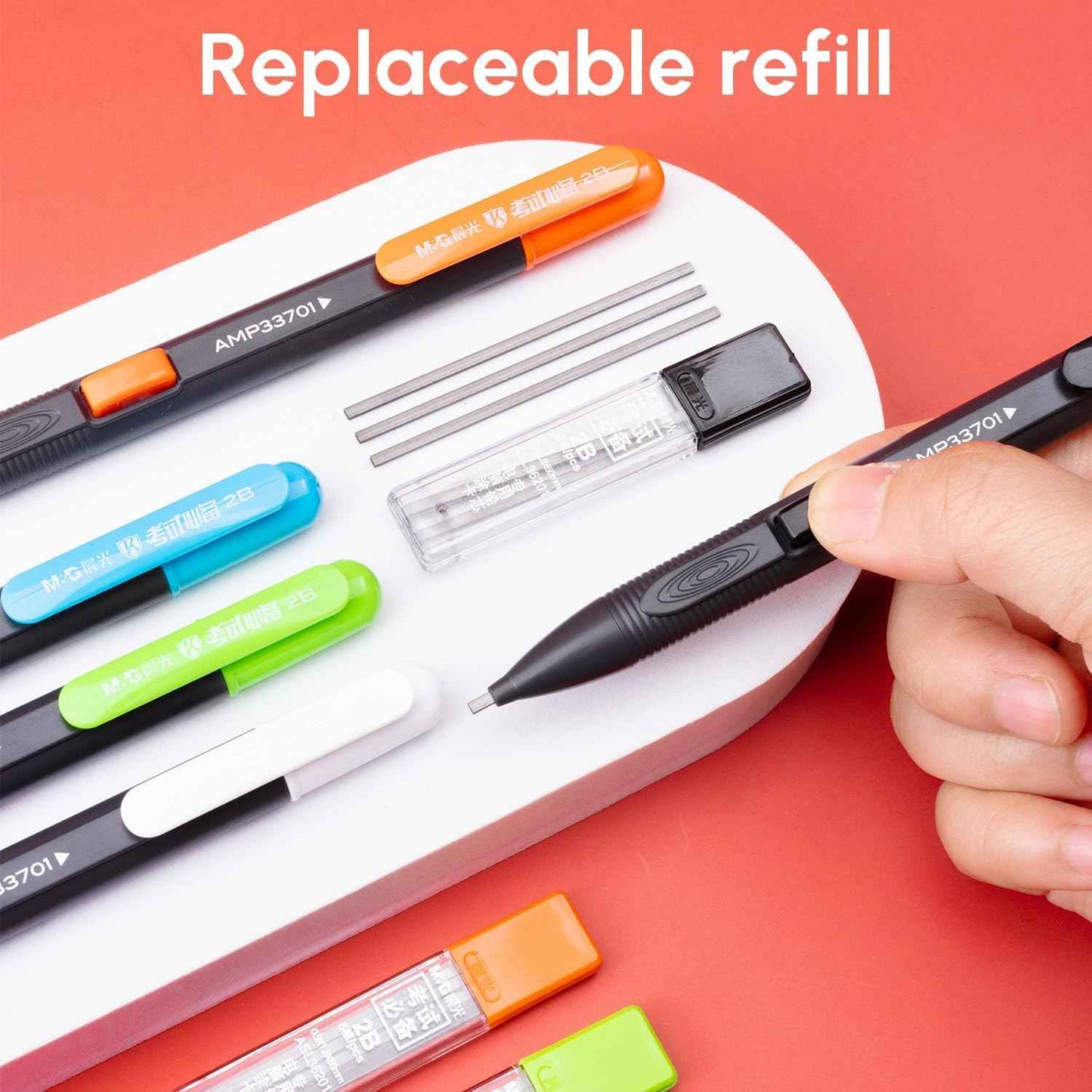 M&G 6 Pack Mechanical Pencils with Erasers 1.8mm, 3 Tubes of Lead Refills, Bulk Mechanical Pencils for School Supplies, Teacher Supplies, Drawing Pencils, Sketching Pencils