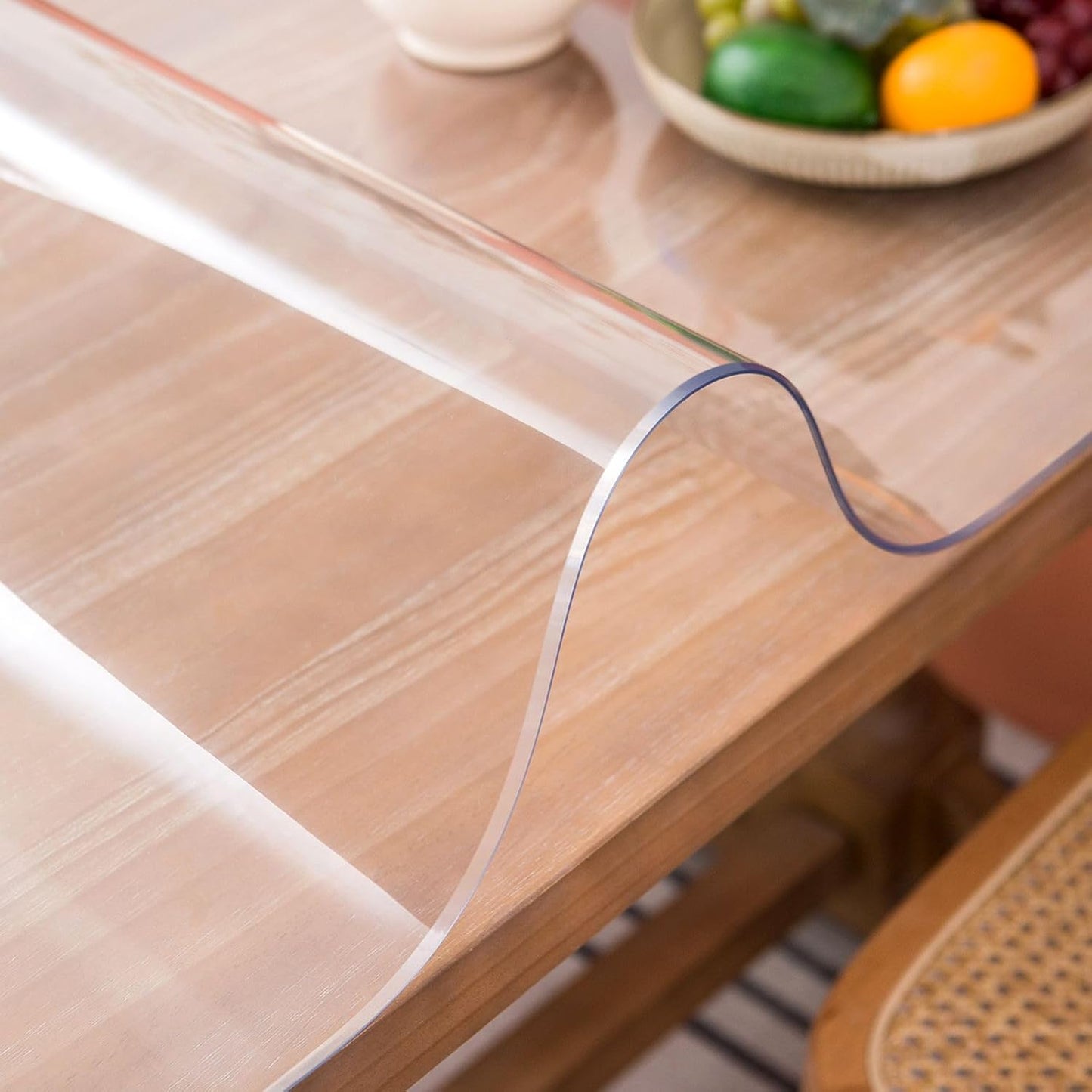 Clear Table Cover Protector, 42 x 72 Inch Table Protector for Dining Room Table, 1.5mm Thick Clear Plastic Table Cover, Table Pad Mat for Kitchen, Writing Desk Pad for Desktop