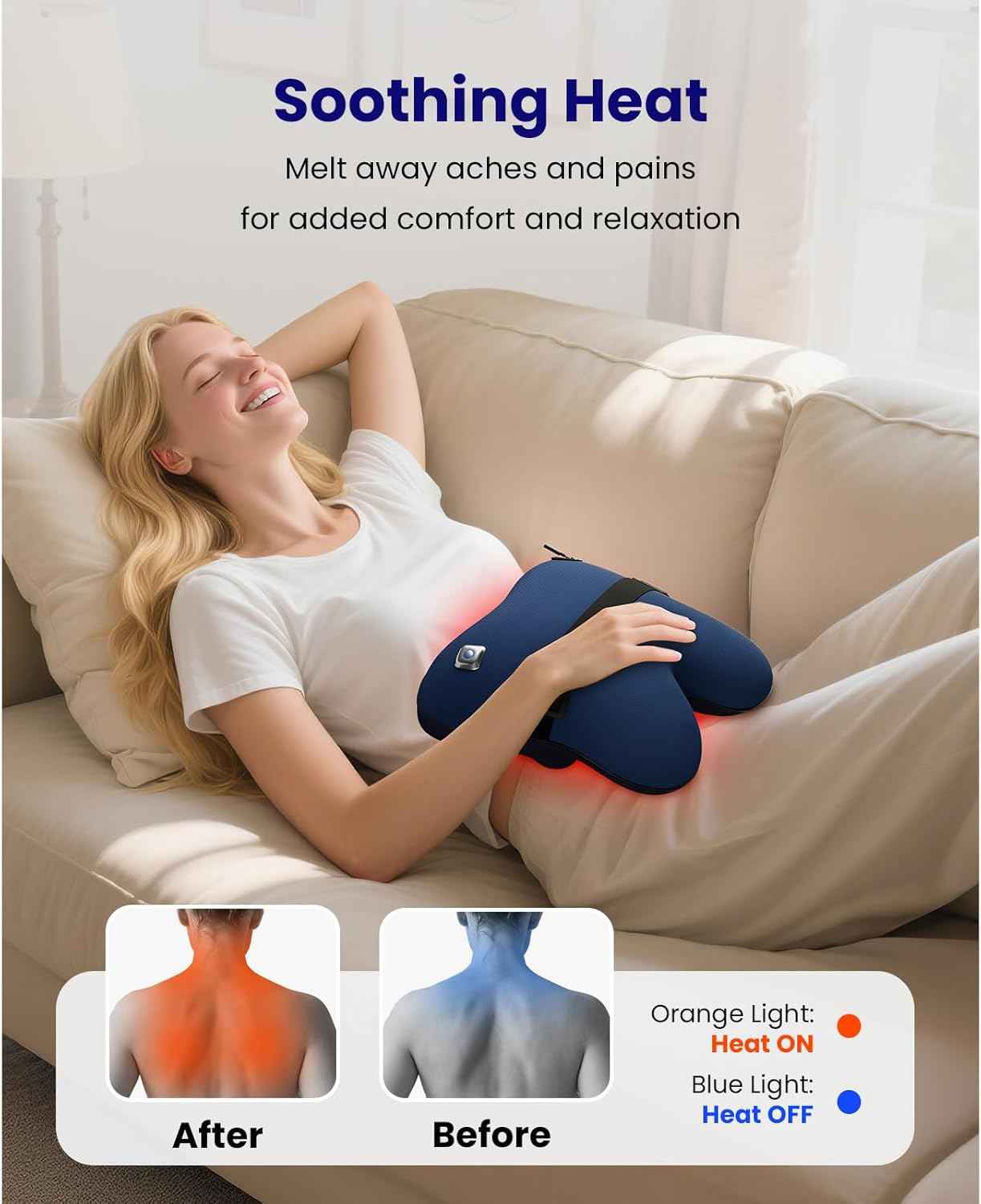 BOB AND BRAD Cordless Back Massager with Heat FSA Eligible HSA, Shiatsu Back Massager for Pain Relief Deep Tissue, 3D Kneading Massage Pillow for Pain Relief, Soothing Full-Body Relief for Family