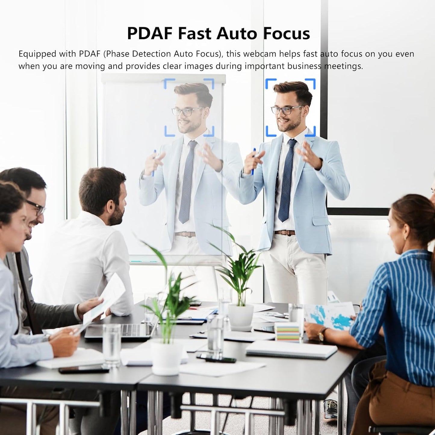 4K Webcam for PC, PDAF Streaming Camera with Dual Noise-reducing Mics, Fast Auto Focus, Auto Light Correction, 5x Zoom, 8MP USB Webcam with Privacy Cover, Plug and Play, for Switch 2/ Zoom/Teams/Meet