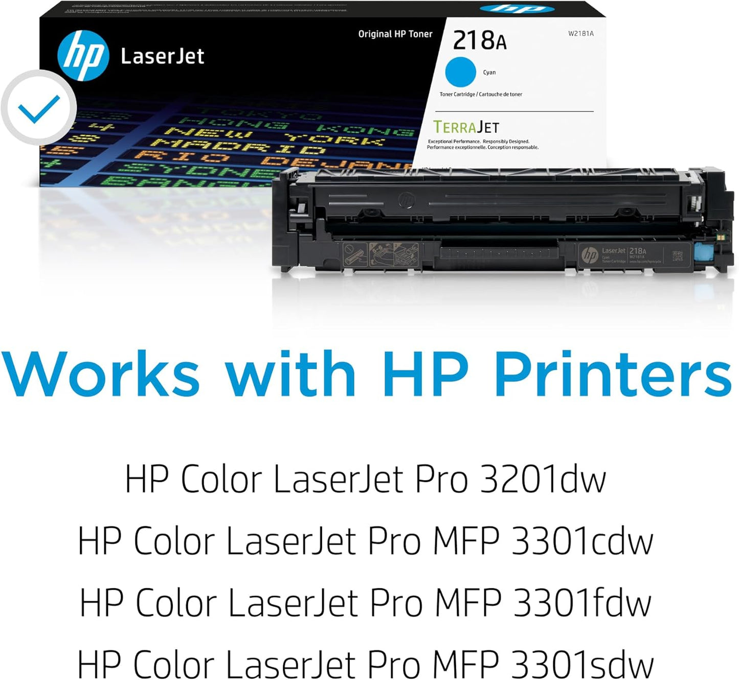 HP 218A Cyan Toner Cartridge | Works with Color Laserjet Pro 3201, MFP 3301 Series | W2181A - Lumora Desk