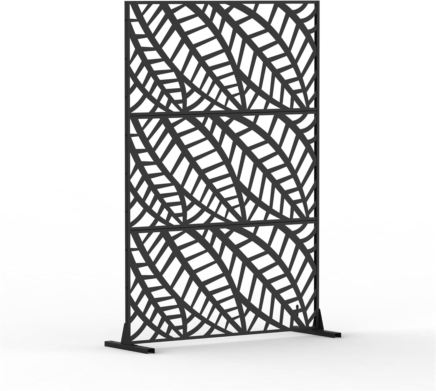 NicBex Room Divider 1 Panel Room Dividers with Leaf Pattern Design Partition Room Dividers and Metal Privacy Screens Wall Divider for Outdoor, Room Separation,48.31" W x 15.75" D x 70.75" H, Black - Lumora Desk