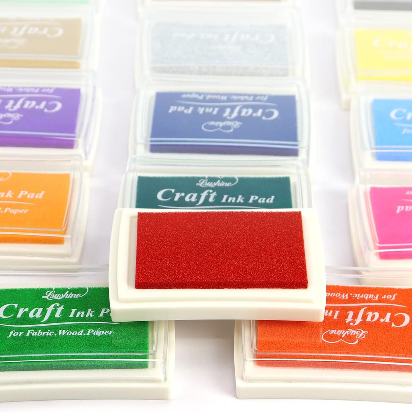 Craft Ink Pad for Rubber Stamps, Paper, Wooden, Fabric, Scrapbooking, Non-Toxic Finger Ink Pads for Kids (Silver)
