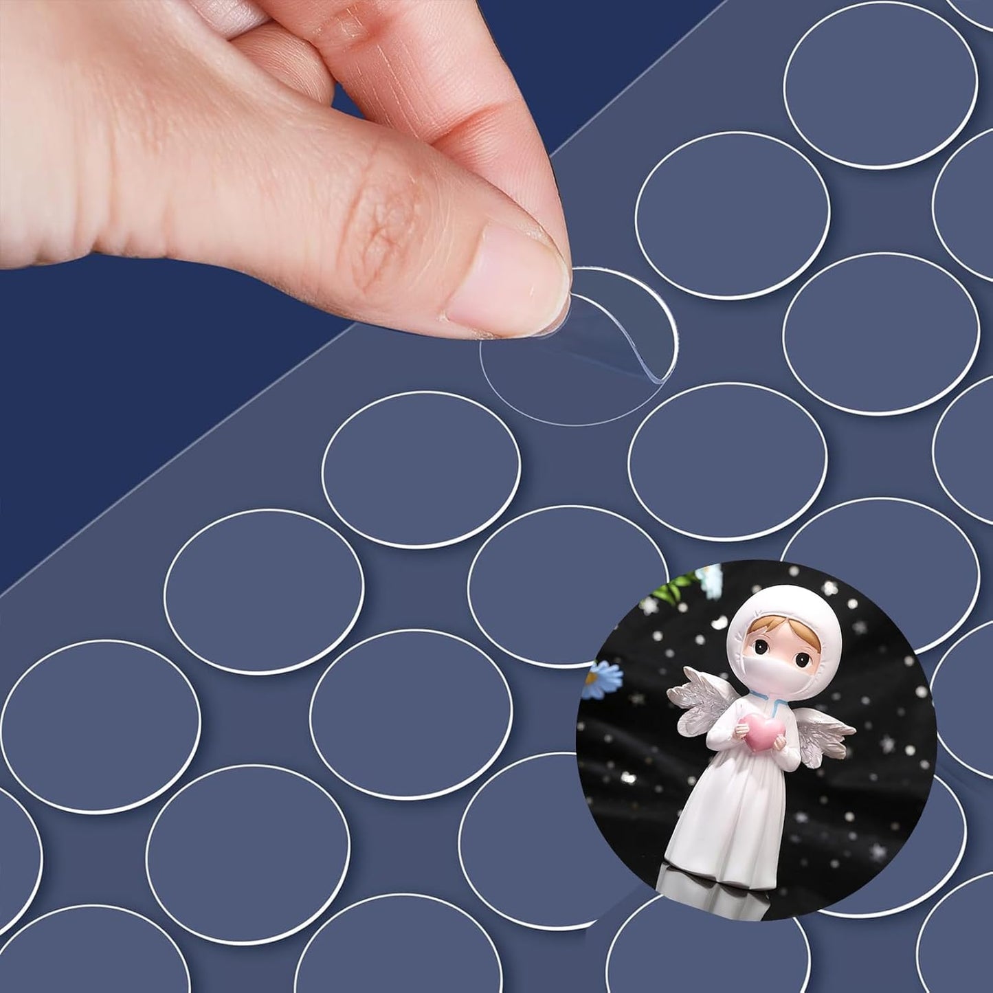 Adhesive Stick dots Two-Sided Sided Mounting Putty Stick Tack for Wall Hanging Crafts Balloons Festival Party Decorations,Clean Removable(0.59"*0.59"-100)