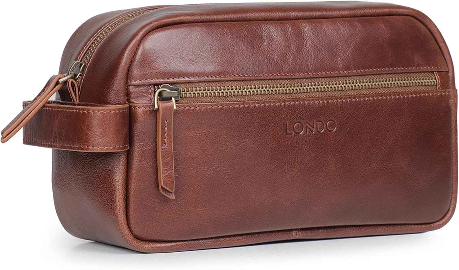 Londo Genuine Leather Travel Toiletry Bag – Makeup, Shaving Organizer, Dopp Kit for Men & Women, Durable & Stylish Travel Accessory