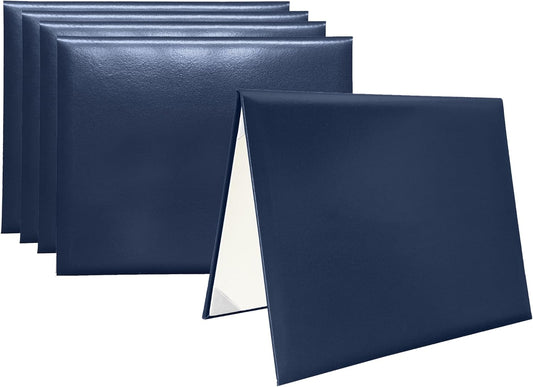 5 PCS Smooth Diploma Certificate Cover 8 1/2" x 11" Navy
