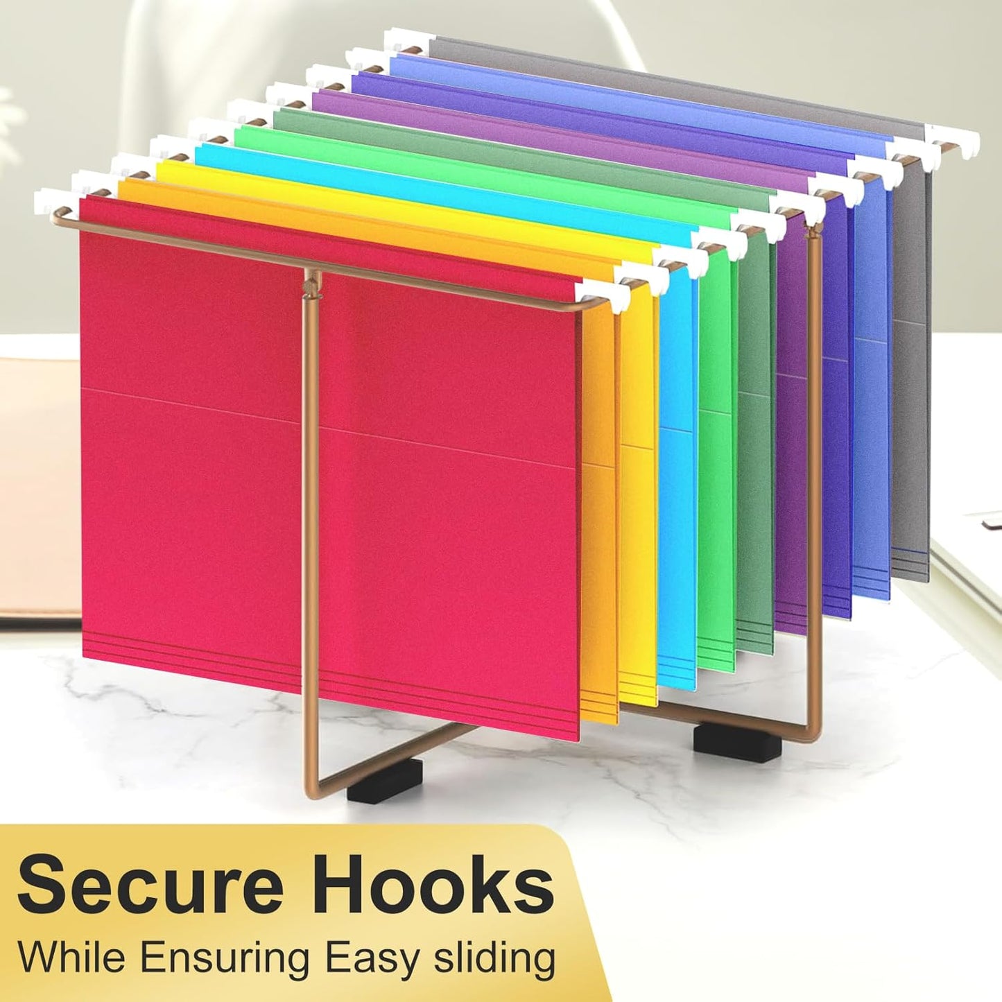 Hanging File Folders, 50 Pack Letter Size Hanging File folders with 1/5-cut Tabs, Stay Organized for Your Home and Office Bulk File, Documents and Paper, 10 Colors
