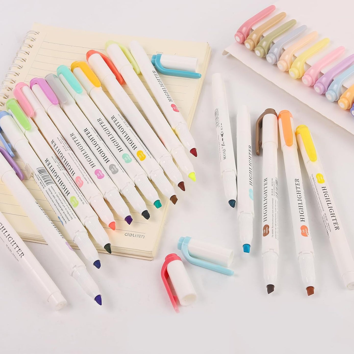 35 Pack Pastel Highlighters, Dual Tip Mild Color Highlighters Assorted Colors, No Bleed Chisel & Fine Tip Highlighter Markers for Bible Journaling, Notes Taking, School Office Supplies