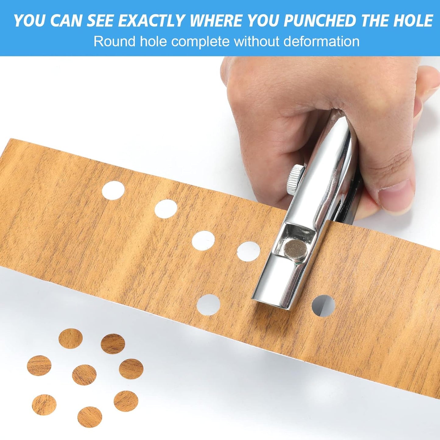 Heavy Duty Single Hole Punch - Portable Hand Held for Tags, Paper, Cards, Plastic, Cardboard (6MM Black)