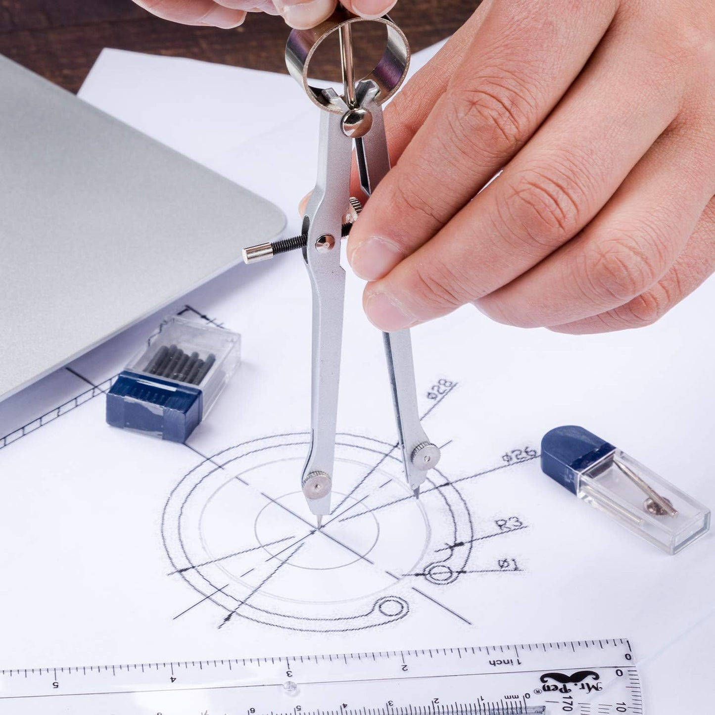 Mr. Pen- Protractor and Compass Set, Compass Protractor Set, Protractor, Compass for Geometry, Math Compass, Compass School, Math Compass and Protractor, Geometry Tools Set, Back to School Supplies