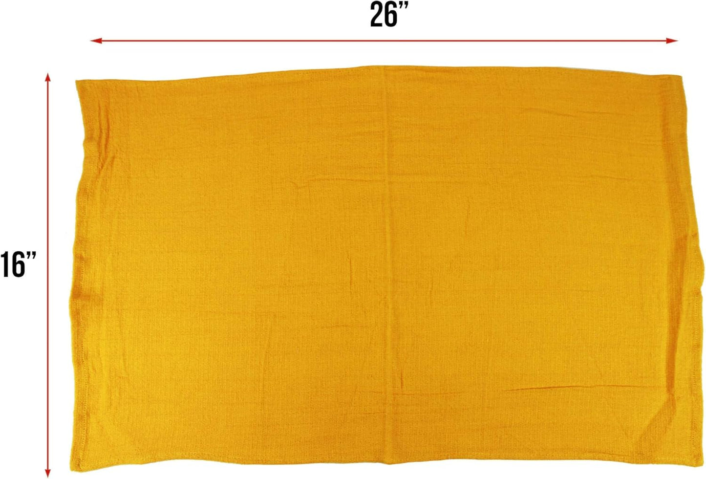 Arkwright Surgical Huck Towels - (Pack of 12) Lint Free & Highly Absorbent Pre-Treated Cotton Cleaning Cloths, Perfect for Medical, Auto Detailing, Window Glass, and Shop, 16 x 26 in, Yellow