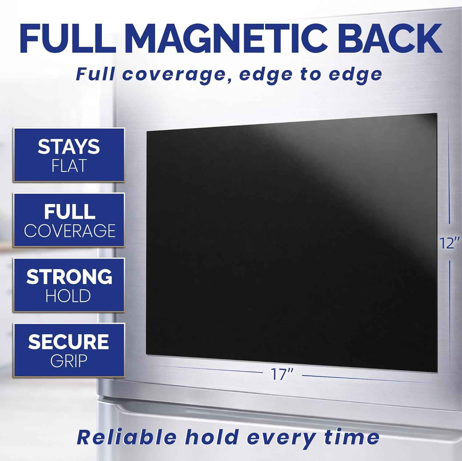 Monthly Magnetic Calendar for Refrigerator - 17x12” Stain-Resistant Dry Erase Fridge Calendar Whiteboard with Large Writing Space for Schedules, Chores & Meals - With 4 Markers & Eraser - Sunday Start