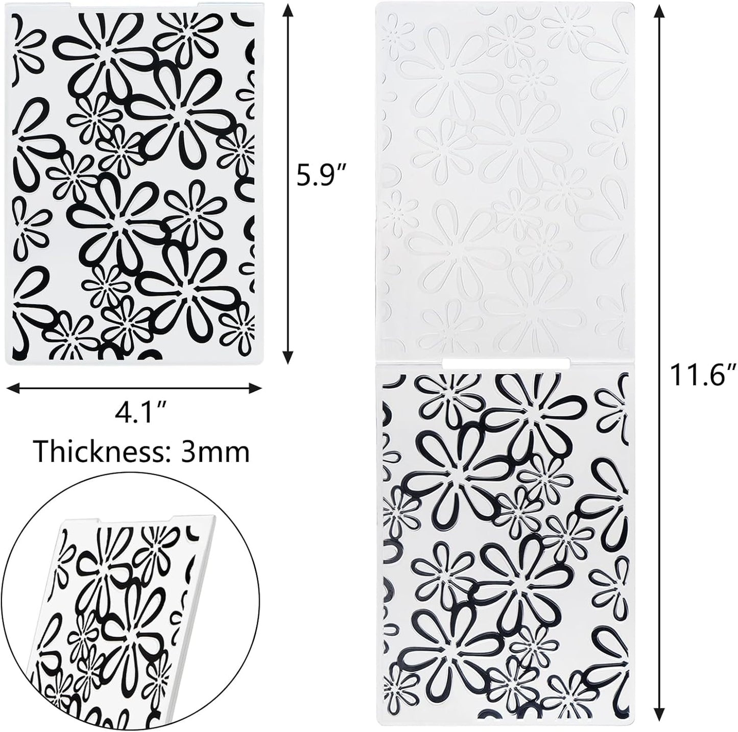 Hedume 16 Pieces Embossing Folders, 5.9" x 4.1" Embossing Machine Template Paper Card Folder, Classic Style Plastic Template Cards for Card Making, DIY Flower Scrapbook, Photo Album, Craft Decoration