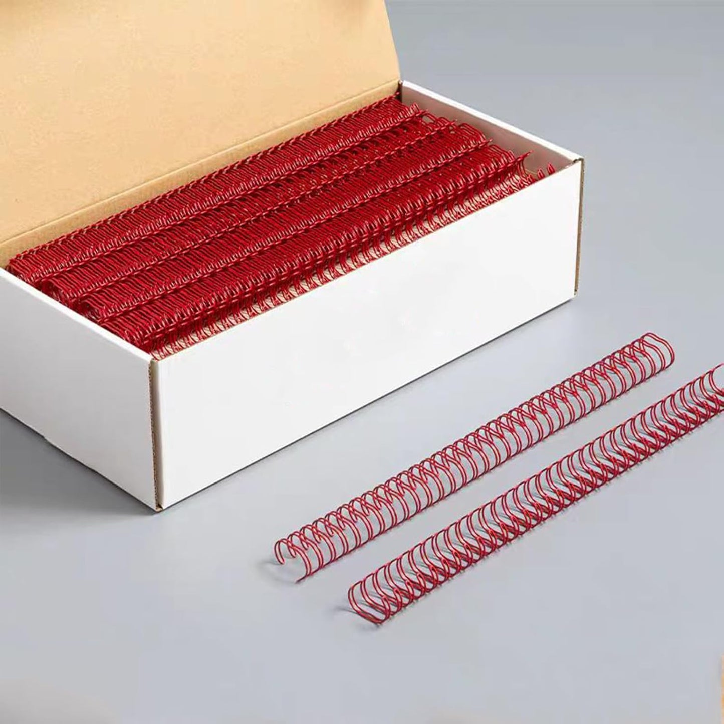 3:1 Pitch Double Loop Binding Wires, YolieraArt 100 Pack Spiral Spine Bindings, 9/16 Inch Wire Twin Binding for Book Binder Machine,Students and Coworkers (120 Sheet Capacity, 100P, Blue)