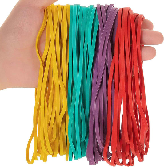 Patelai 480 Pieces Large Rubber Bands Elastic Big Thick Rubber Bands 7.2x1/8 Inches for Office Home Trash Can File Folders Box Packing Supplies(Vintage Color)