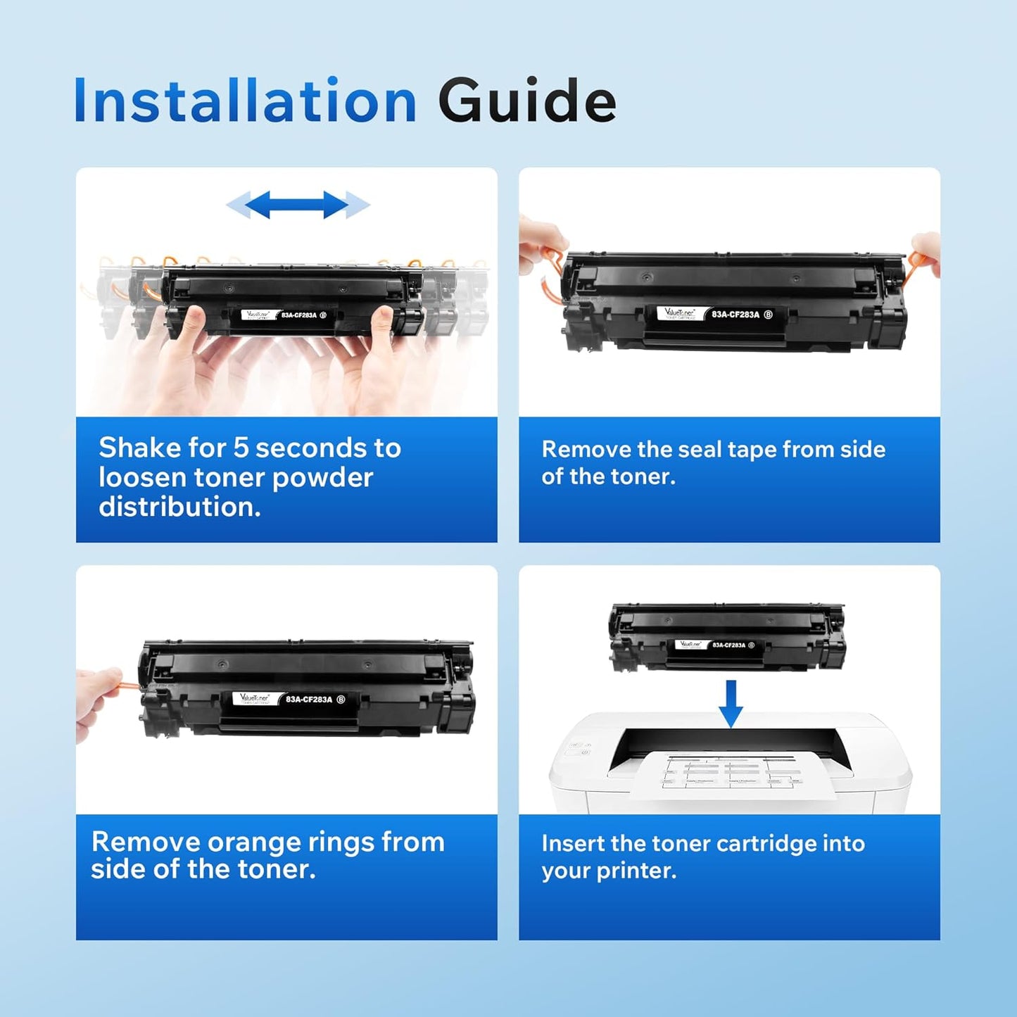Valuetoner Compatible 83A Toner Cartridge Black Replacement for HP 83A CF283A to Use with LaserJet Pro MFP M125nw MFP M201dw MFP M225dw MFP M125a M201n M127fn M127fw M225dn Printer (2-Pack)