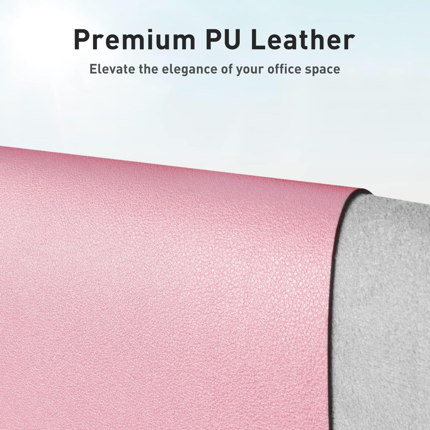 Aothia Leather Desk Pad Protector, Mouse Pad, Office Desk Mat, Non-Slip PU Leather Desk Blotter, Laptop Desk Pad, Waterproof Desk Writing Pad for Office and Home (36" x 17", Fairy Pink)