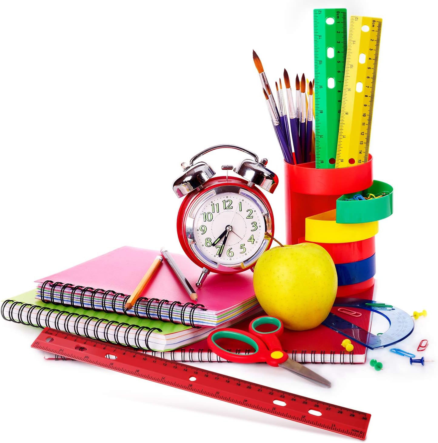 Chuangdi 20 Pieces 12 Inch Rulers Bulk Plastic Colorful Rulers for Kids Student Classroom School Office(6 Hole,Solid Color)