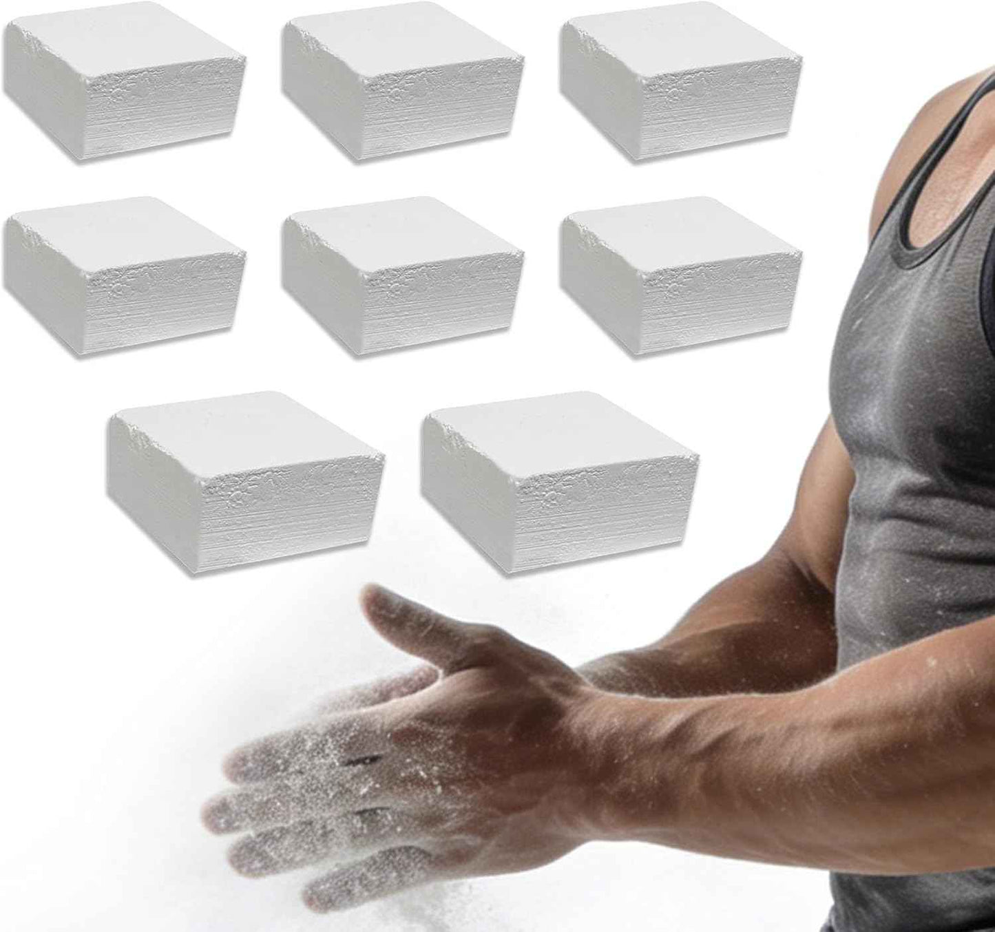 Athletic Gymnastic Powder Chalk Block, Premium Sport Hand Chalk, Consists of 8 Blocks, Gymnastics, Weightlifting, Rock Climbing,1Lb (8 Blocks x 2oz)