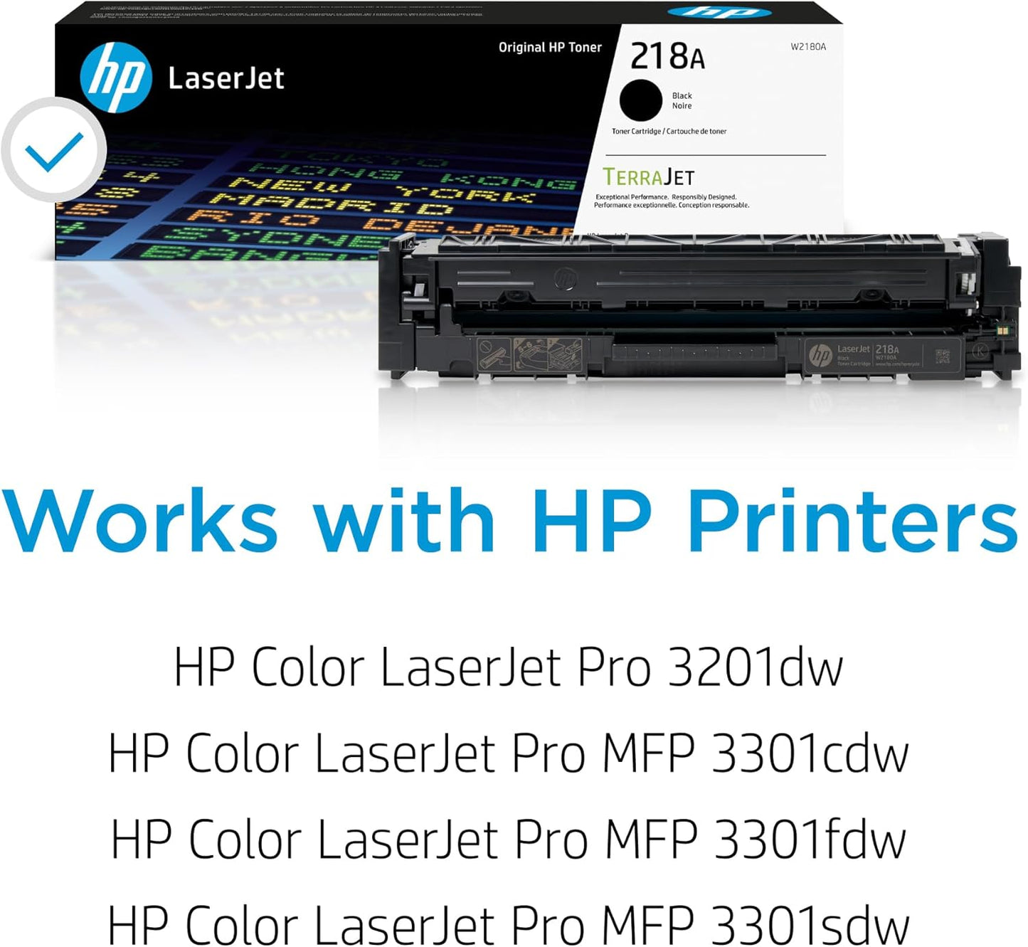 HP 218A Black Toner Cartridge | Works with Color Laserjet Pro 3201, MFP 3301 Series | W2180A