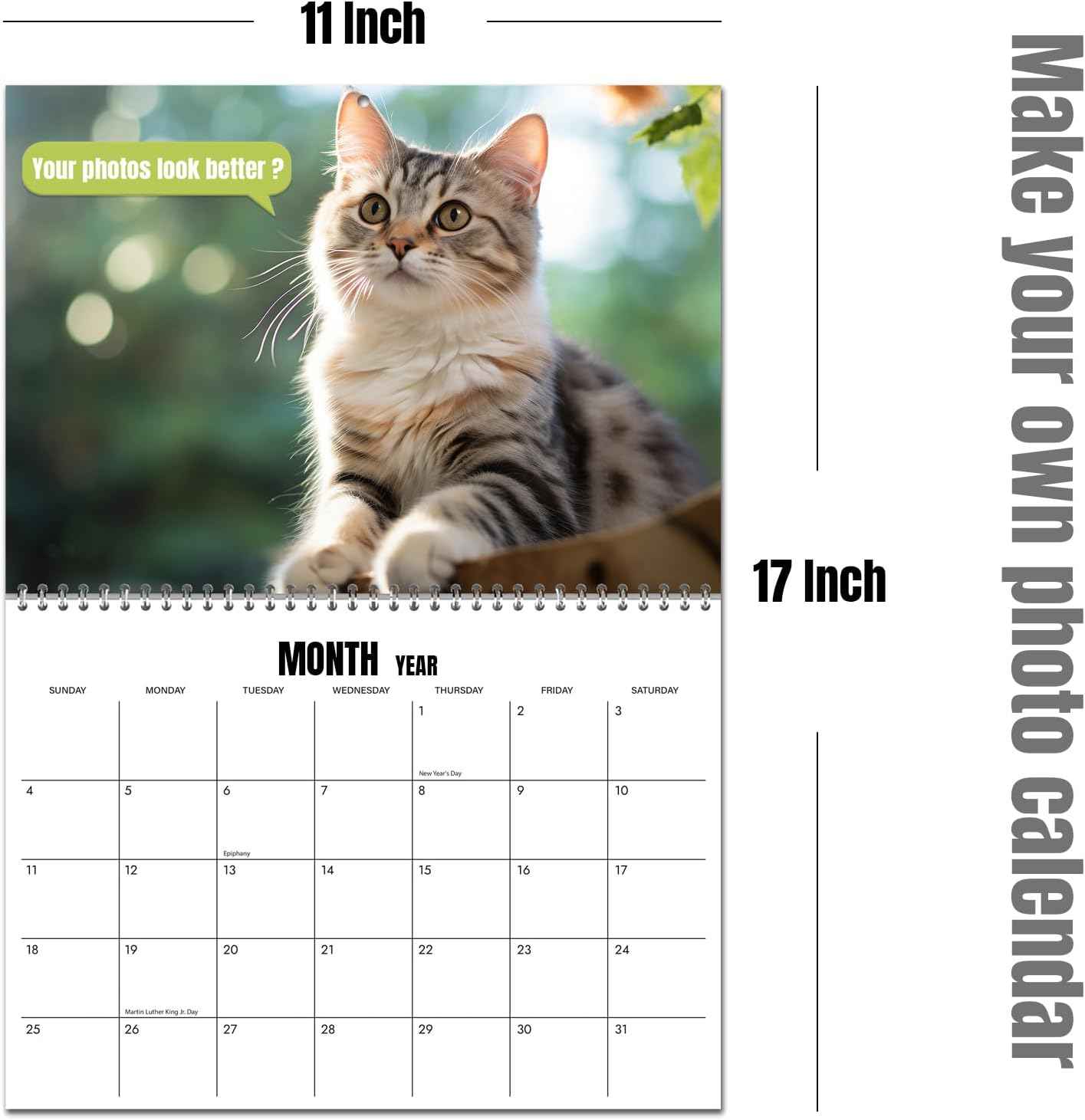 Custom Photo Wall Calendar 2026 for Home & Office - Print Your 13 Memories,Make Your Own Personalized Calendar 2026 - Customized Christmas Gift