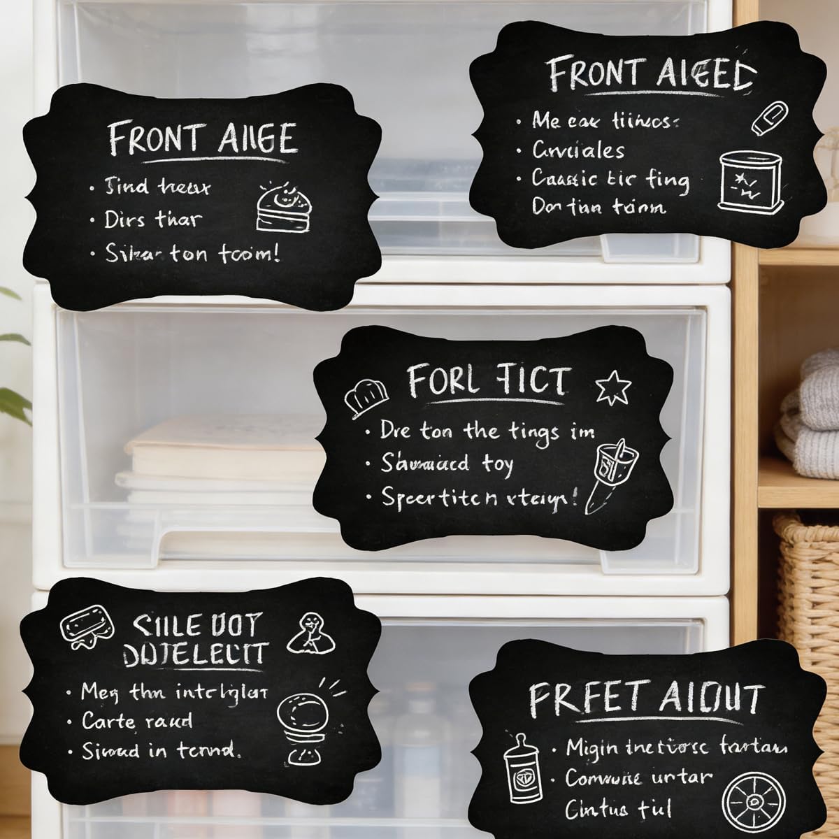 Trendslabels 5 x 7 Inch Large Chalkboard Labels Stickers for Storage Bins Vinyl Reusable Chalk Label for Mason Jars,Blackboard Sticker for DIY Food Containers Pantry Glass Bottles 18 Pcs