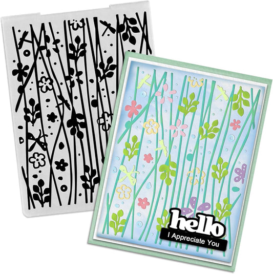 Flowers Branches Plastic Embossing Folders for Card Making Background Scrapbooking Plastic Template Photo Album Card Paper Handmade DIY Craft Decoration Template Molds