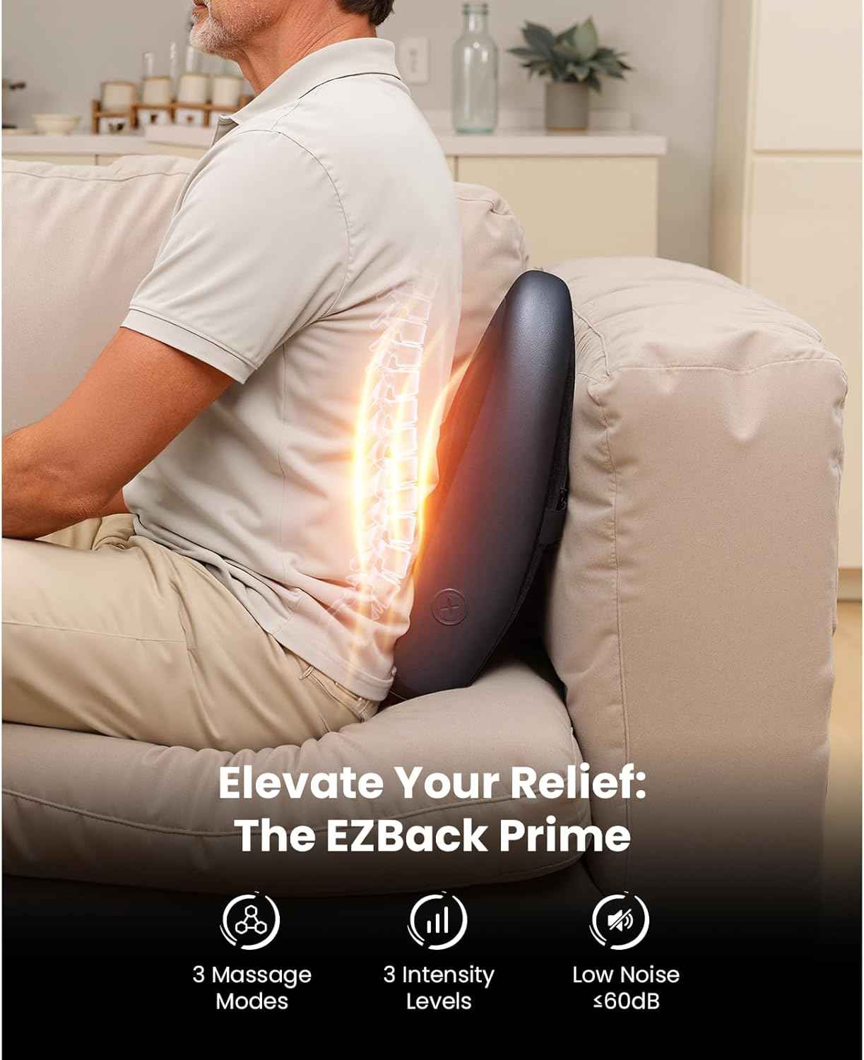 BOB AND BRAD Back Massager for Pain Relief Deep FSA Eligible HSA Eligible EZBack Prime Corded Design Shiatsu Neck and Back Massager with Heat for Back,Shoulders,Body Muscle Tissue Gifts for Women Men