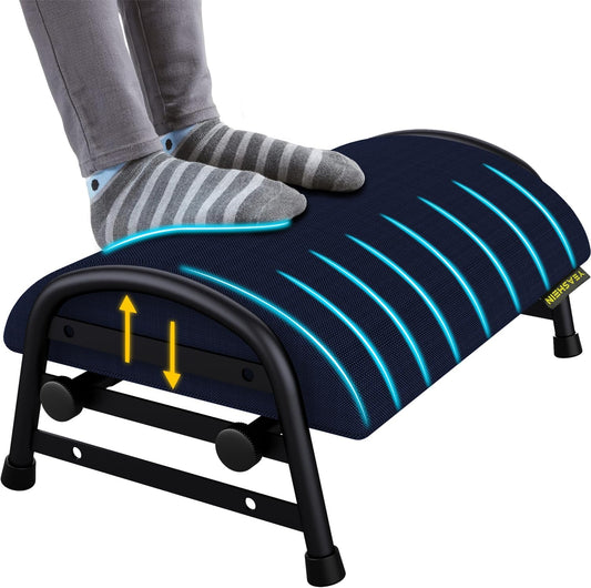 Foot Stool Underdesk Footrest with 3 Adjustable Heights, Under Desk Foot Rest for Car, Home and Office, Office Desk Accessories