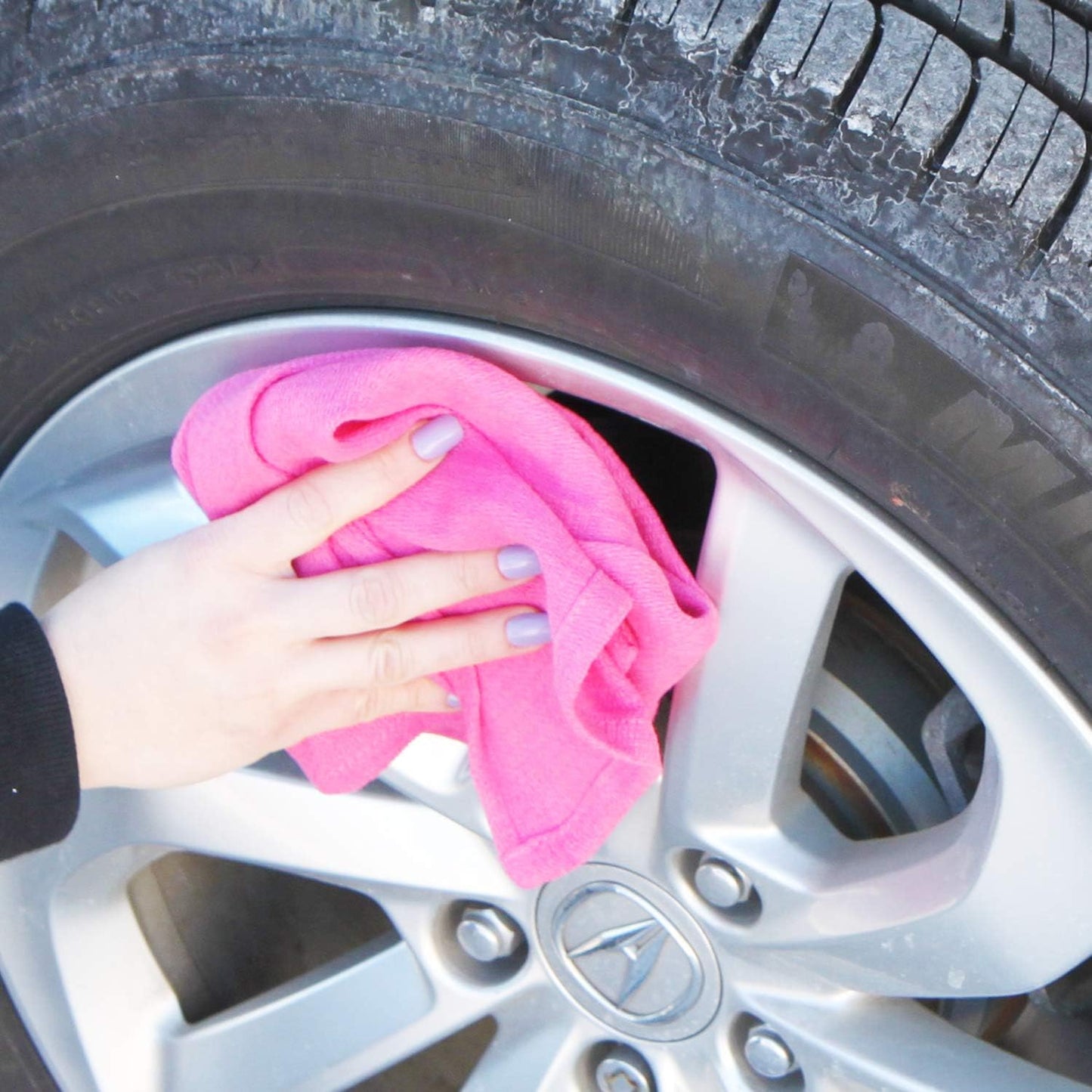 Arkwright Surgical Huck Towels - (Bulk Case of 120) Lint Free & Highly Absorbent Pre-Treated Cotton Cleaning Cloths, Perfect for Medical, Auto Detailing, Window, and Shop, 16 x 26 in, Pink