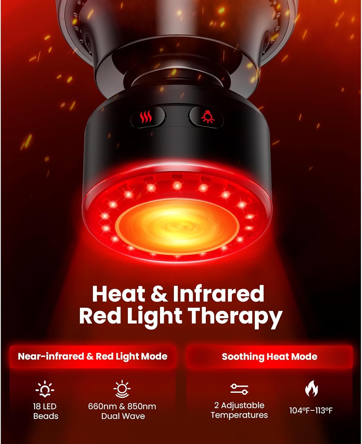 BOB AND BRAD A2 Ultra Deep Tissue Massage Gun with Red Light & Infrared Heat, FSA-HSA Eligible, Pro Percussion Muscle Massager for Athletes, Back, Leg & Full Body Pain Relief with Smart Force Sensor