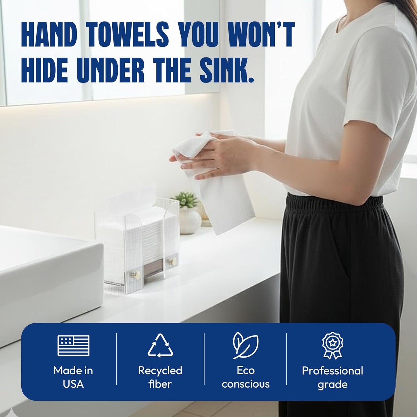 Multifold Paper Towels Bulk - 12 Pack Case, 250 Sheets/Pack (3,000 Total), Highly Absorbent Recycled Disposable Hand Towels for Bathrooms, Dispensers, Restaurants & Offices, Made in USA