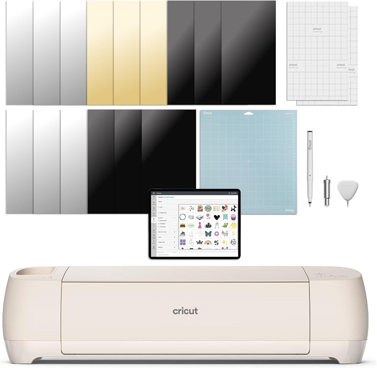 Cricut Explore 4 - Smart Cutting Machine (Seashell) | Digital Content Bundle - Includes Images in Design Space App