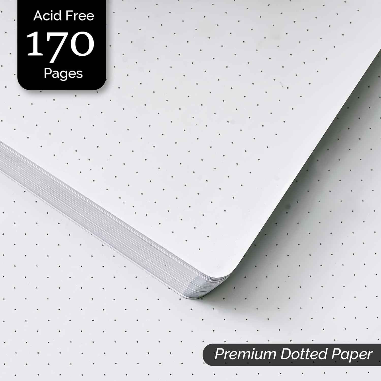 Hardcover Dotted Spiral Journal Notebook For Women & Men - 170 Pages, Spiral Dotted Notebook for Work & Note Taking, Journal for Writing, Drawing - A5 Grey