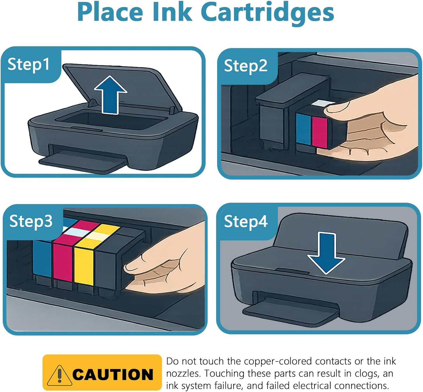 950XL 951XL Ink Cartridges Compatible Replacement for HP 950 951 XL Combo Fit for OfficeJet Pro 8600 8610 8615 8620 8625 8630 8640 8660 8100 8110 251DW 276DW Printers (Black, Cyan, Magenta, Yellow)