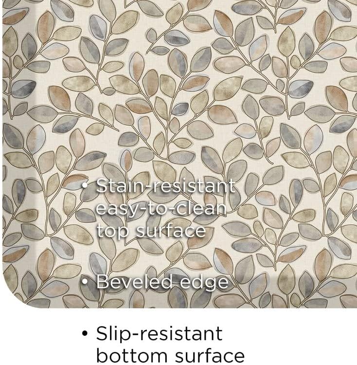 GelPro Designer Comfort Cushioned Anti-Fatigue Standing Kitchen Floor Mat, Padded Stain-Resistant, Waterproof, Non-Slip Comfort Padded Desk/Office Mat - Orchard Almond Kitchen Mat 20x48