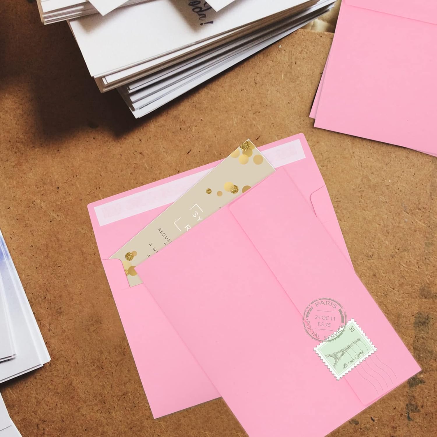 70 Packs A4 Envelope, Pink A4 Envelopes, 4x6 Photo Envelopes for Invitations, Envelopes Self Seal for Weddings, Baby Shower, Photos, Postcards, Greeting Cards, Mailing - Lumora Desk