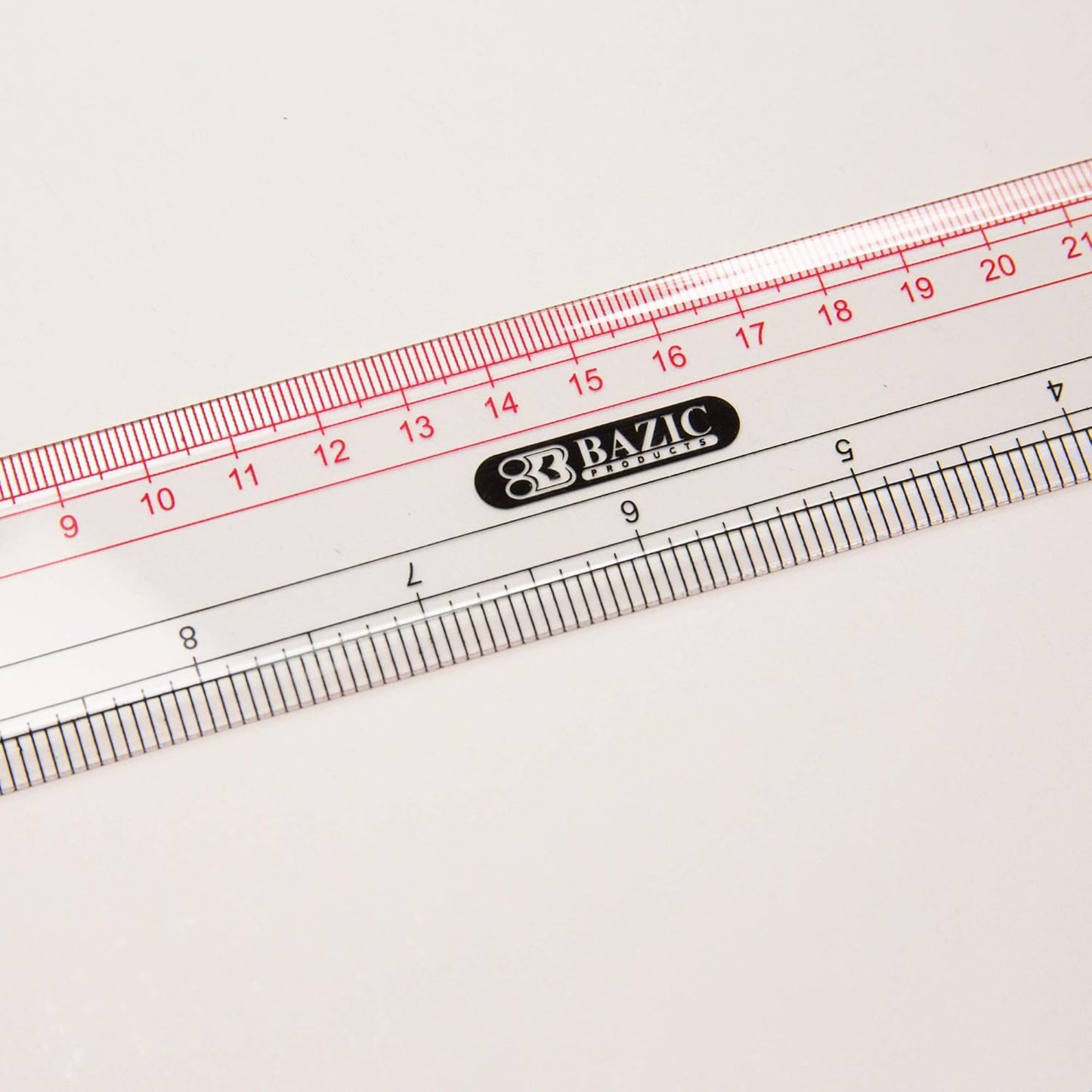 BAZIC Plastic Clear Ruler 12" (30cm), Inches Centimeter Metric Measuring Drafting Rulers, 288-Packs