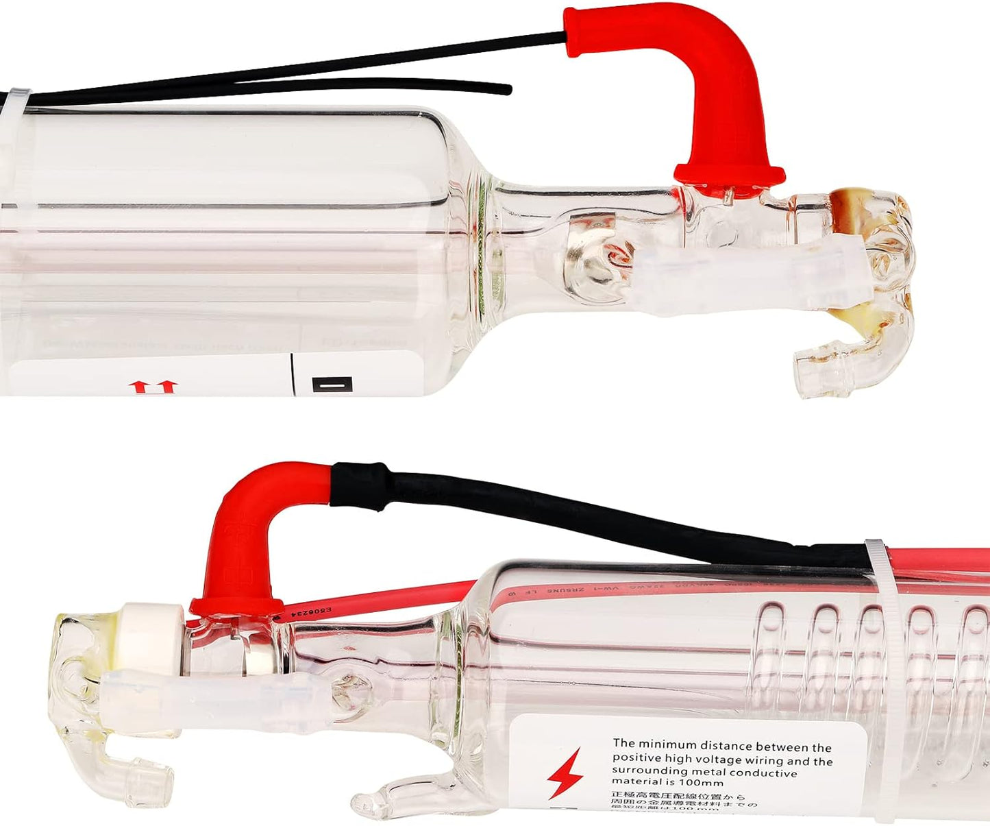LD-Teemm CO2 Laser Tube, 10W CO2 Laser Tube with Coating 10 watt Length 380mm Dia. 50mm, Wire Pre-Connected for CO2 Laser Cutter Laser Engraving Cutting Machine