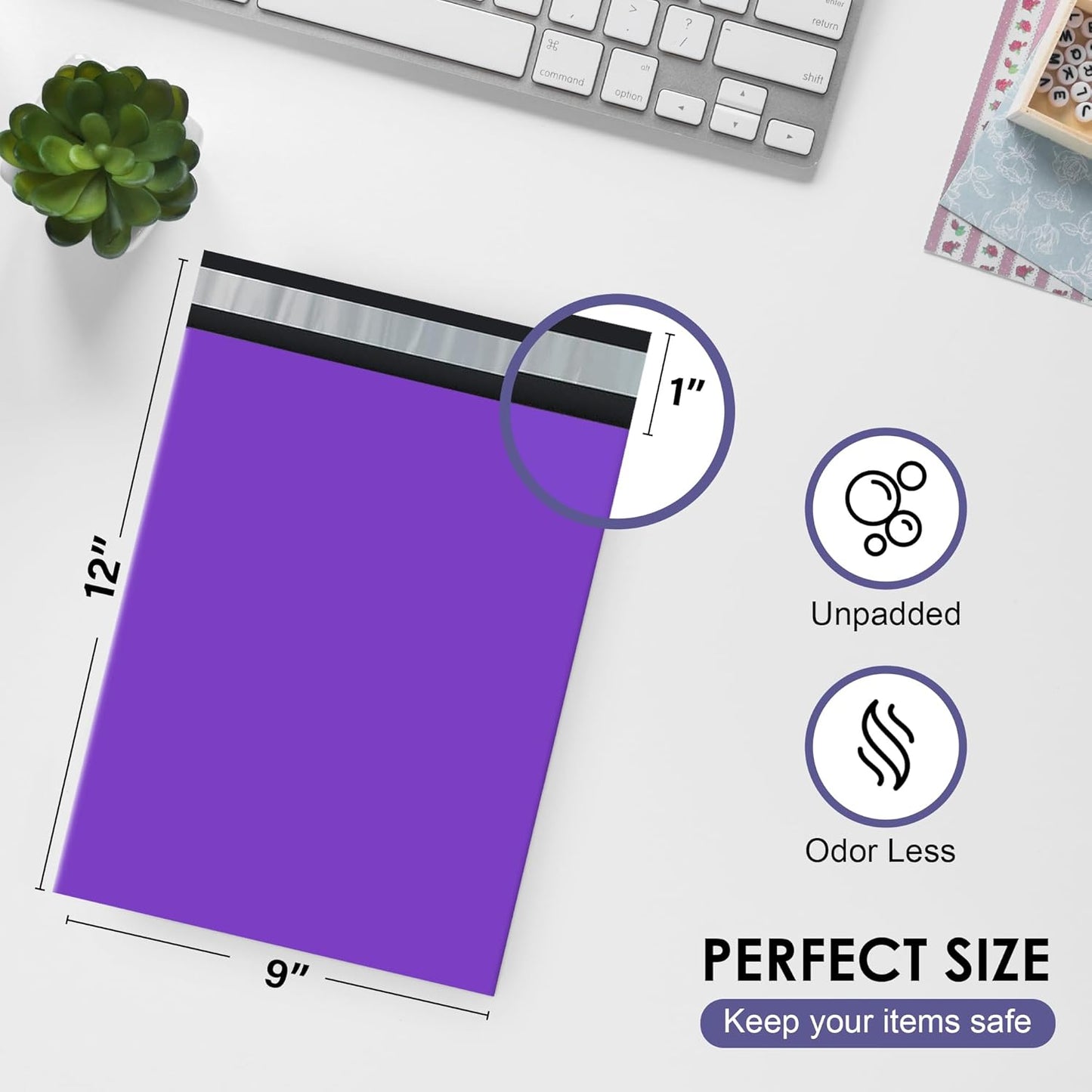 Purple Poly Mailers 9x12 Inch | Strong Adhesive Self-Seal mailer Bags | Tamper, Tear, Water Resistant Shipping Envelopes | Thick Strong Material Polymailer Bags Clothing Bag | 1000 Pack Bulk - Lumora Desk