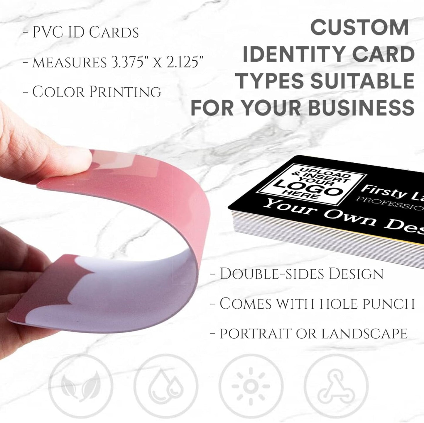 Custom Id Badge, Personalized Employee Photo Identification Card with Lanyard, Durable ID Card for Office Worker Doctor Nurse Student-Vertical-Template4