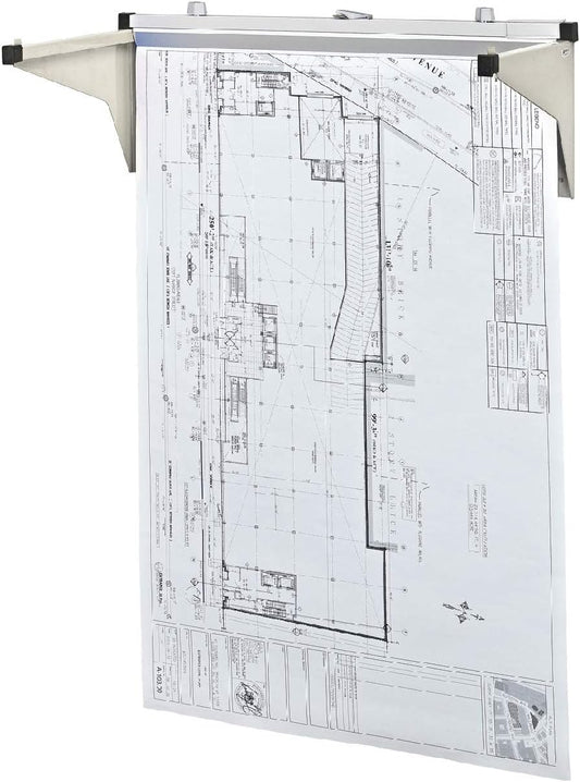 Adir Blueprint Wall Rack - Blueprint Plans Organizer and Construction Plan Holder - Poster Display and Map Rack for Office and Home (Without Blueprint Clamps)