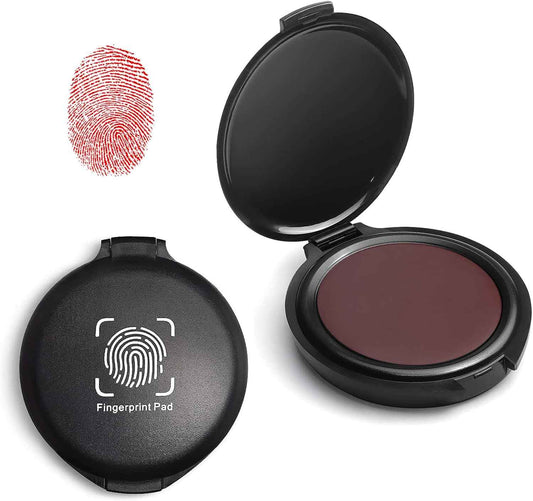 SAYEEC Fingerprint Ink Pad Thumbprint Ink Pad for Office Notary Supplies Identification Security ID Fingerprint Cards Law Enforcement Fingerprint Kit Thumb Print Ink Pad Stamp Pad (Red-2 Pack)