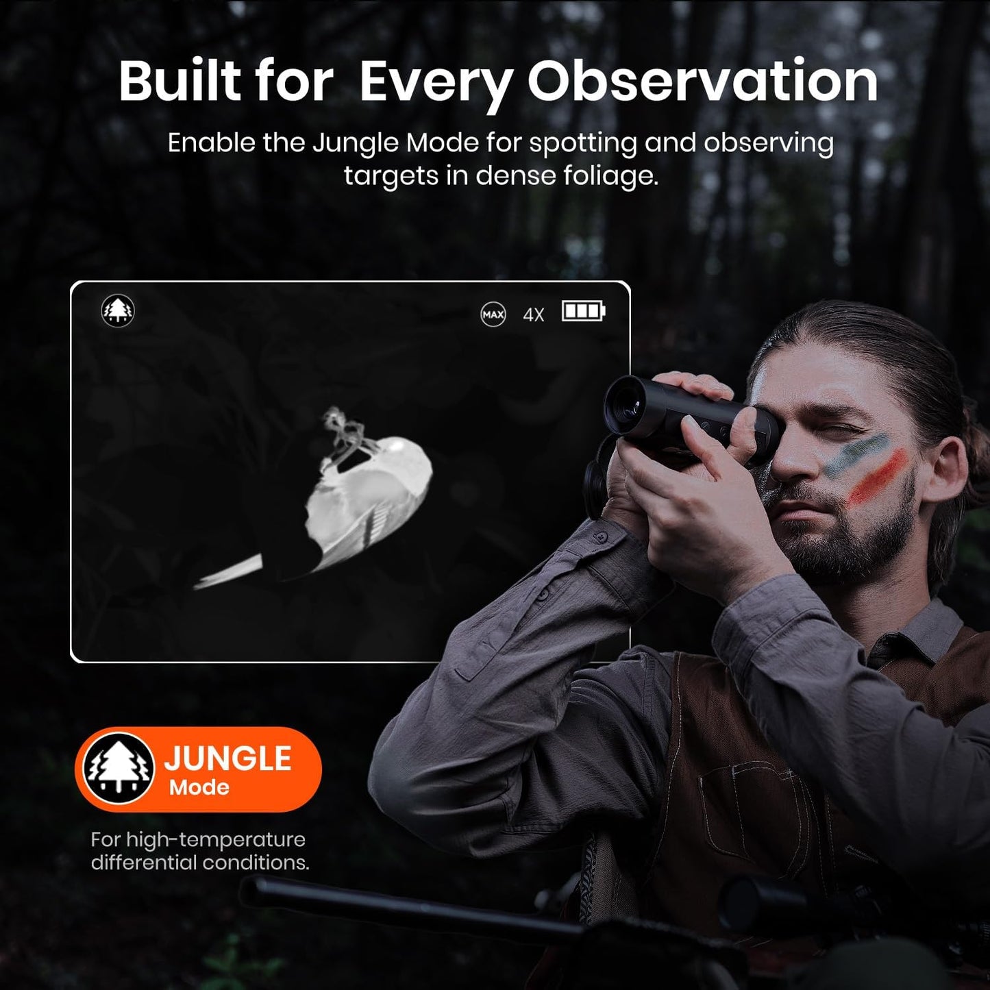 MiLESEEY TNV10 PRO 320x240 IR Resolution Thermal Monocular, 13mm 50Hz Aircraft Mg-Al Alloy Handheld Thermal Camera, Night Vision Imager, Hot Spot Tracking