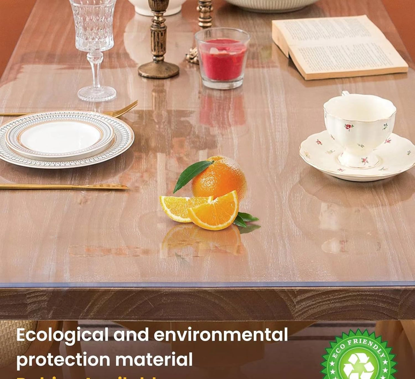 Clear Table Cover Protector 38 x 60 Inch, 2mm Thick Table Protector for Dining Room Table, Clear Plastic Table Cover, Pad Mat for Kitchen, Writing Desk Pad for Desktop