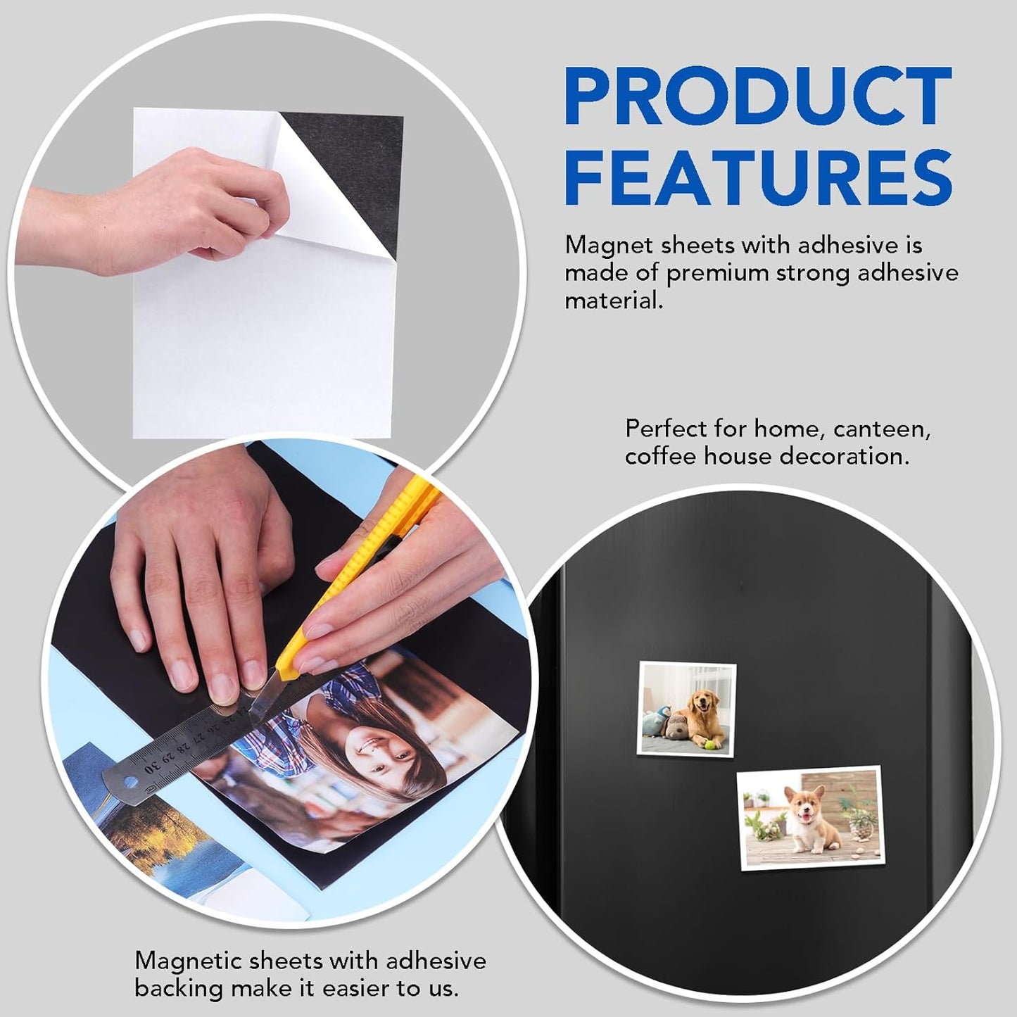 DIYMAG Magnetic Adhesive Sheets, |8" x 10"|, 25 Pack Magnetics Sheet with Adhesives Backing Flexible Magnet for Crafts, Photos and Die Storage, Easy Peel and Stick to Cut into Any Size