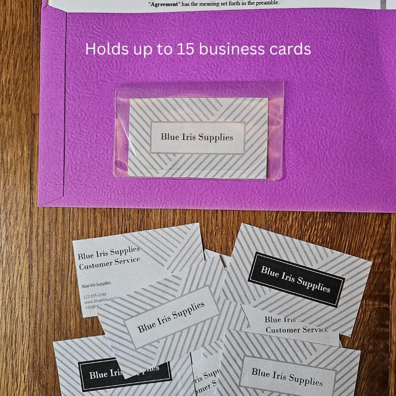 Business Card Pocket - Flash Drive Pocket - Self Adhesive - Open Long - Resealable Flap - BIS10130 (25-Pack), Clear