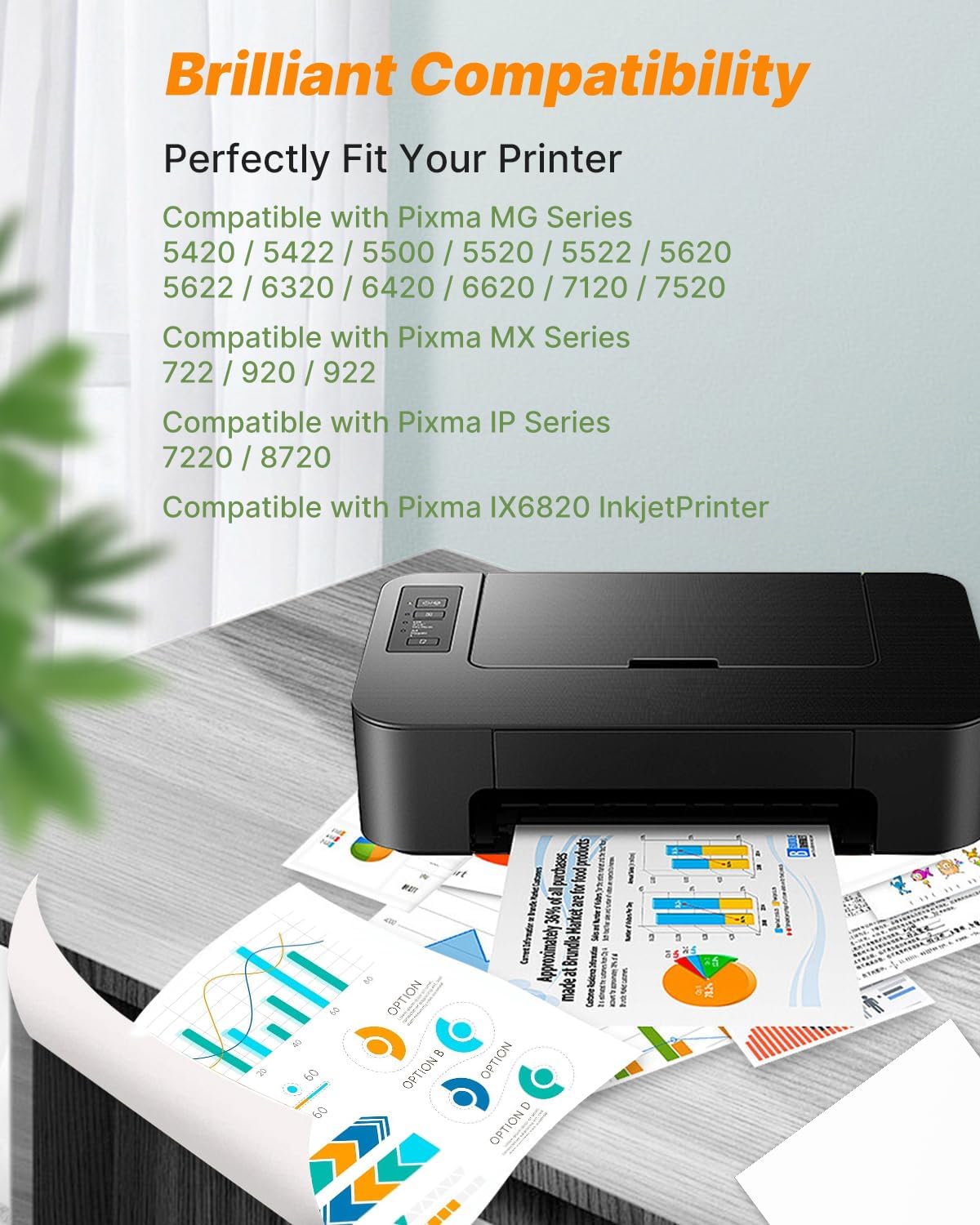 250 251XL Ink Cartridges for Canon Printers for Canon 250 and 251 Ink Cartridges for PIXMA MX922, MG5420, MG5520, MG5522, MG6320, MG6620, iP7220 Printer (5 Pack, PGBK, Black, Cyan, Magenta, Yellow)